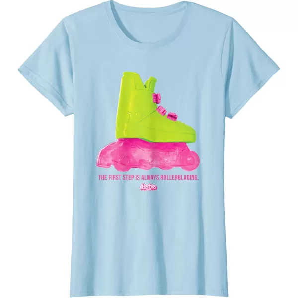 Barbie The Movie  Rollerblading Barbie TShirtBaby Blue