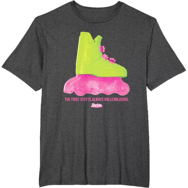 Barbie The Movie  Rollerblading Barbie TShirtDark Heather Grey