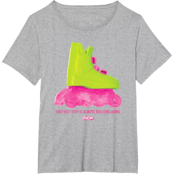 Barbie The Movie  Rollerblading Barbie TShirtHeather Grey