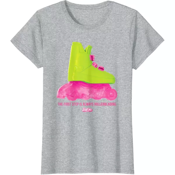 Barbie The Movie  Rollerblading Barbie TShirtHeather Grey