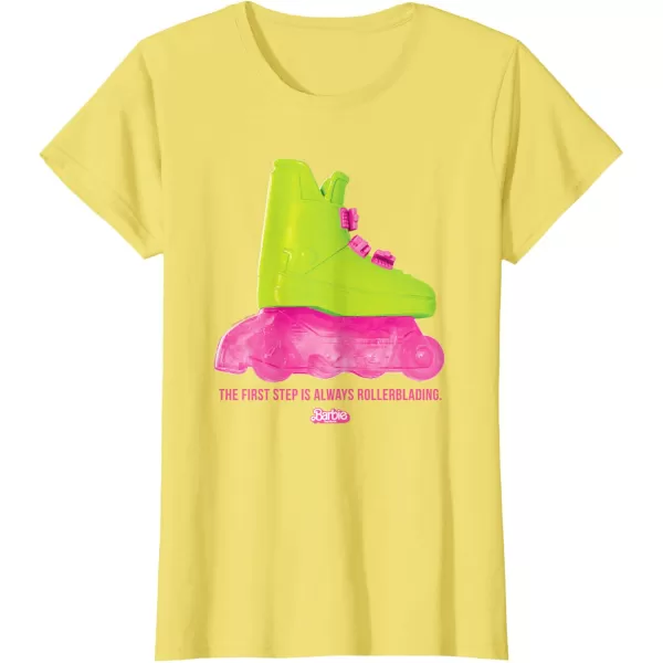 Barbie The Movie  Rollerblading Barbie TShirtLemon Yellow