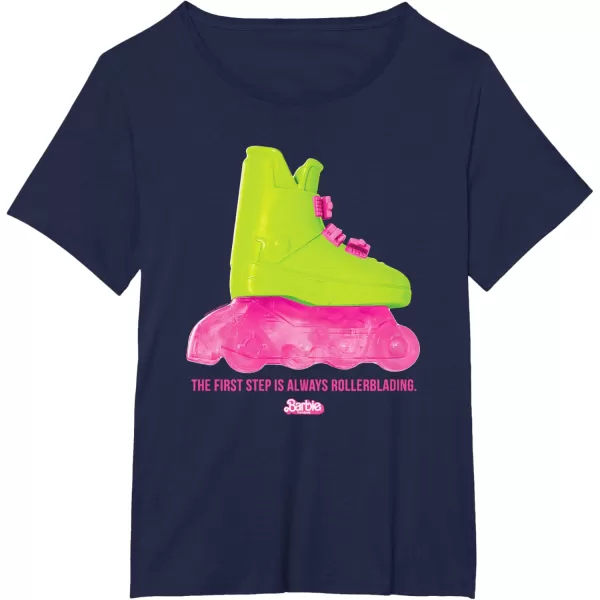 Barbie The Movie  Rollerblading Barbie TShirtNavy Blue