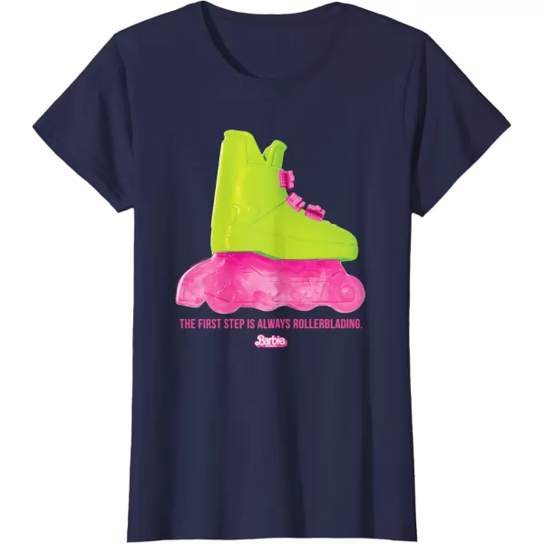 Barbie The Movie  Rollerblading Barbie TShirtNavy Blue