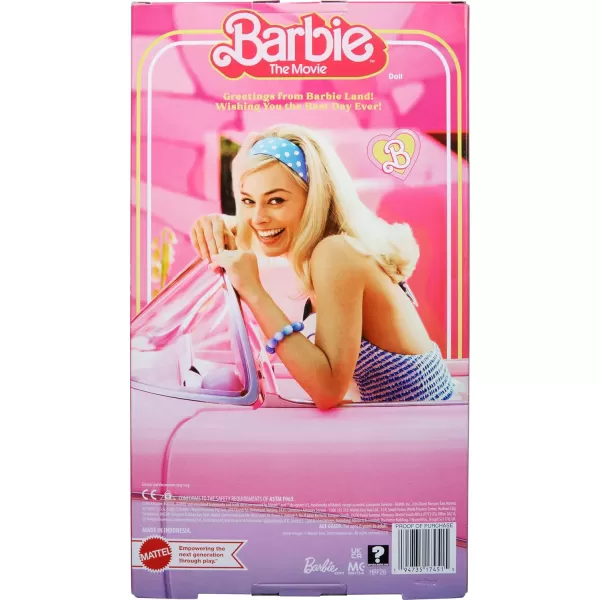 Barbie The Movie Doll Margot Robbie as Collectible Doll Wearing Blue Plaid Matching Set with Matching Hat ampamp JacketBlue