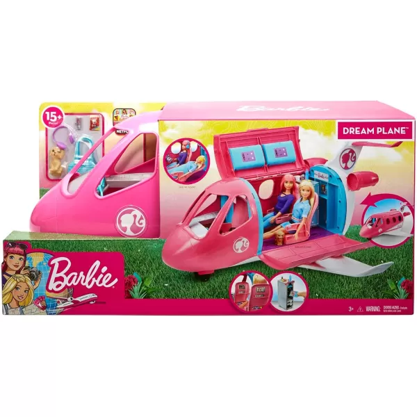 Barbie Toy Airplane Playset Dreamplane with 15 DollSized Accessories Including Puppy Snack Cart Reclining Seats ampamp More Amazon ExclusiveDreamPlane