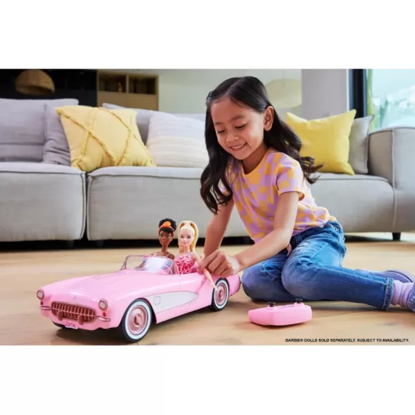 Hot Wheels Barbie RC Corvette from Barbie The Movie FullFunction RemoteControl Toy Car Holds 2 Barbie DollsMulticolor