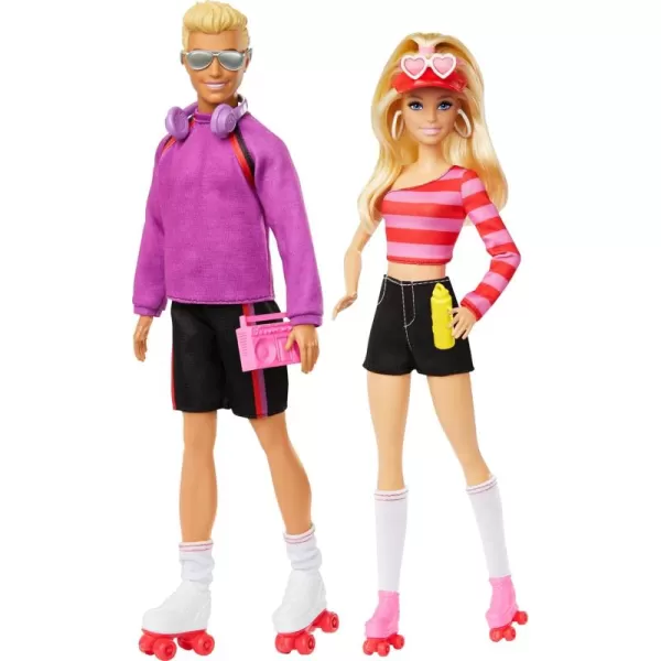 Barbie Fashionistas Set with 2 Fashion Dolls ampamp 6 Accessories Ken RollerSkating Fashion Dolls 65th Anniversary Collectible