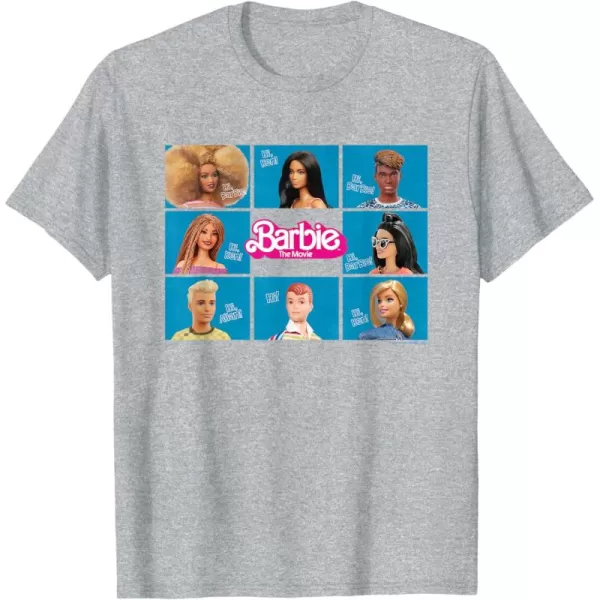 Barbie The Movie  Grid TShirtHeather Grey