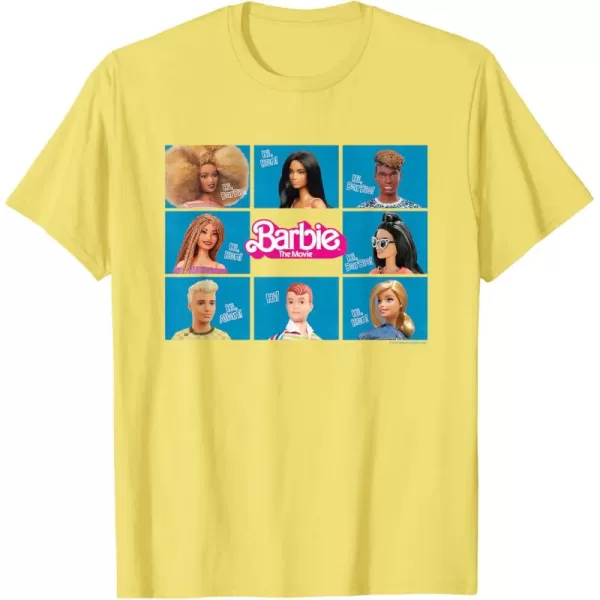 Barbie The Movie  Grid TShirtLemon Yellow