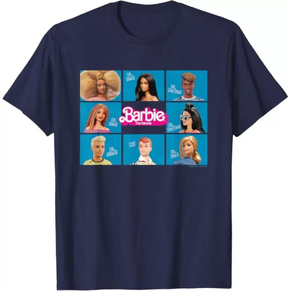 Barbie The Movie  Grid TShirtNavy Blue