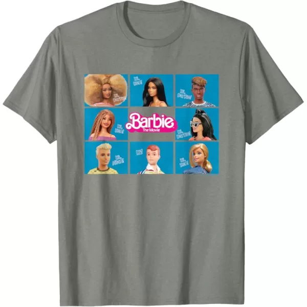 Barbie The Movie  Grid TShirtOlive Heather