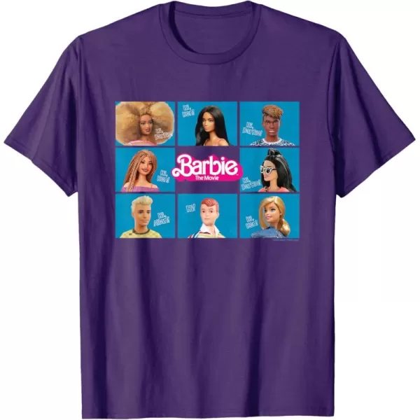 Barbie The Movie  Grid TShirtPurple