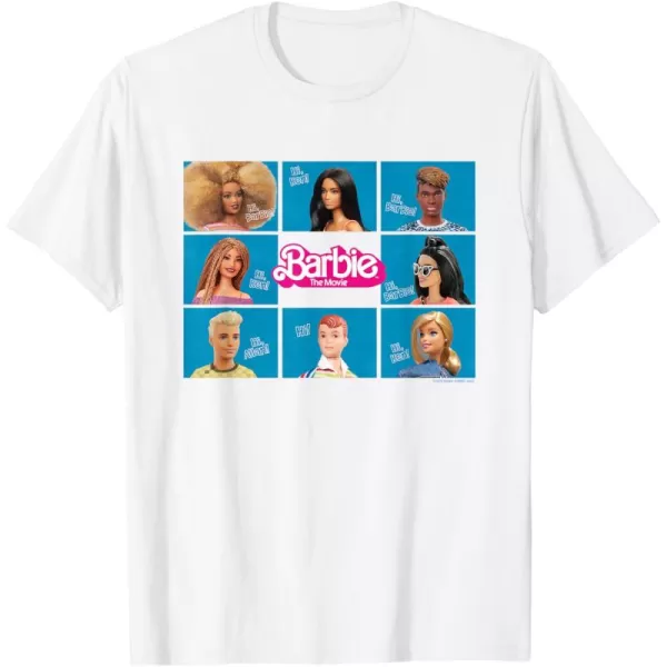 Barbie The Movie  Grid TShirtWhite