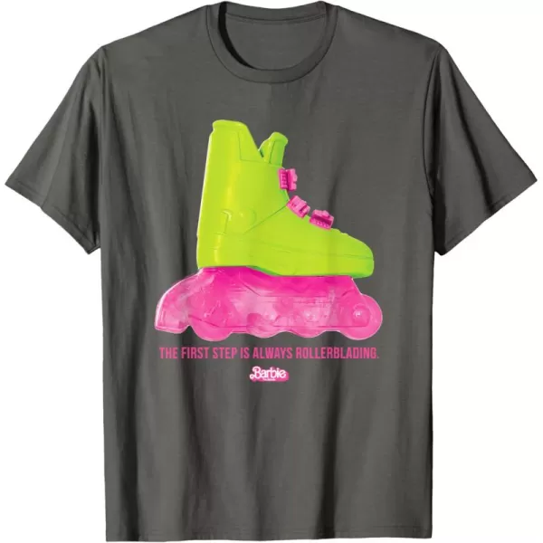 Barbie The Movie  Rollerblading Barbie TShirtAsphalt Grey