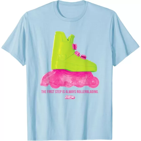 Barbie The Movie  Rollerblading Barbie TShirtBaby Blue