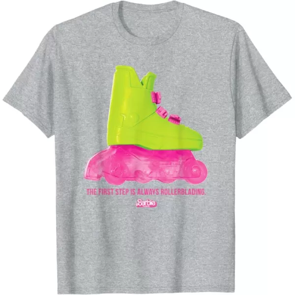 Barbie The Movie  Rollerblading Barbie TShirtHeather Grey