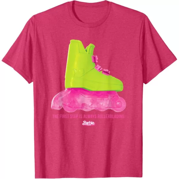 Barbie The Movie  Rollerblading Barbie TShirtRed Heather