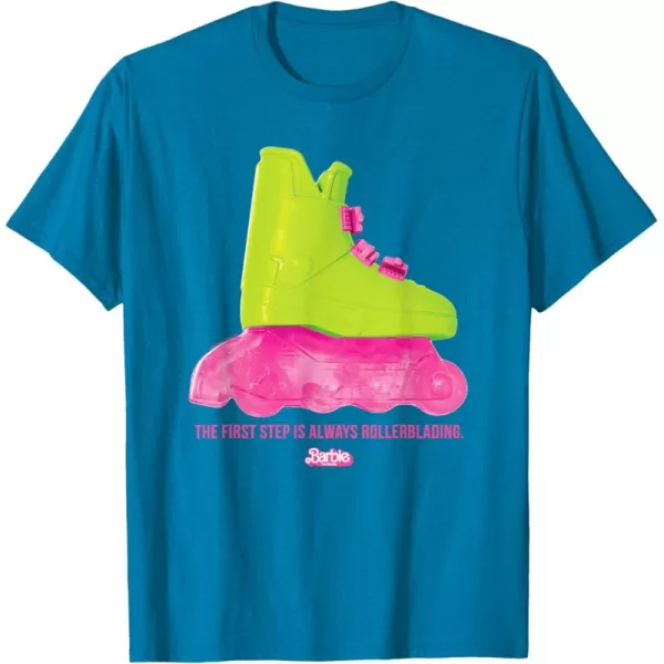 Barbie The Movie  Rollerblading Barbie TShirtSapphire Blue