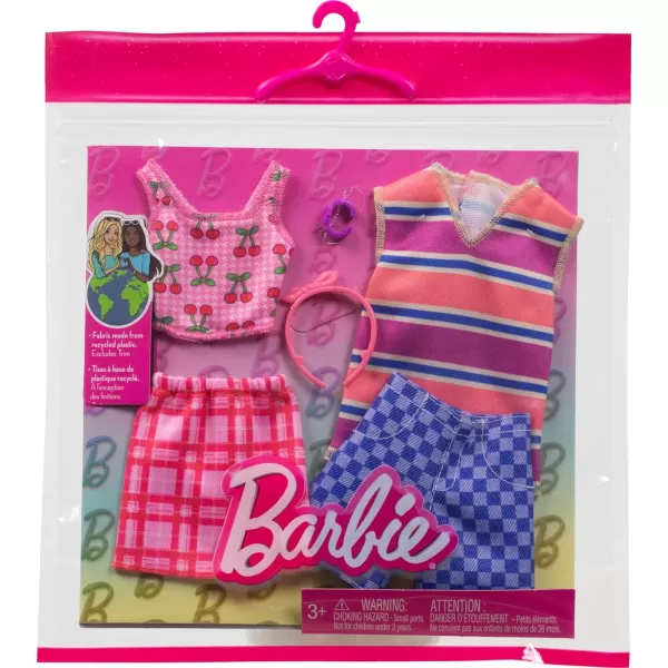 imageBarbie ampamp Ken Fashions 2Pack Clothing ampamp Accessories Set 1 CheetahPrint Dress ampamp Bracelet for Barbie Doll ampamp 1 Shirt ampamp Shorts Outfit with Sunglasses for Ken Doll