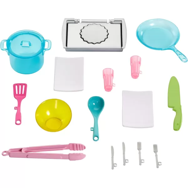 imageBarbie Careers Playset Ultimate Kitchen Set with Blonde Chef Fashion Doll Food Molds 5 Dough Colors ampamp 20 Accessories Lights ampamp Sounds Amazon ExclusiveFrustration Free