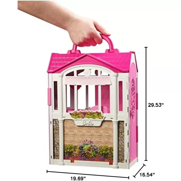 imageBarbie Doll House Glam Getaway Portable House Playset with Carry Handle ampamp 20 Accessories Including Furniture ampamp Dcor