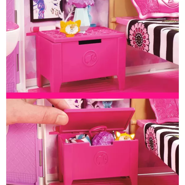 imageBarbie Doll House Glam Getaway Portable House Playset with Carry Handle ampamp 20 Accessories Including Furniture ampamp Dcor