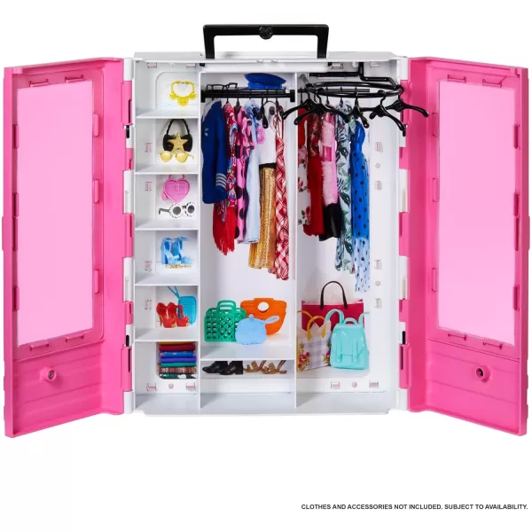 imageBarbie Fashionistas Ultimate Closet Pink with FoldOut Rack ampamp Carrying Handle Portable Storage for Barbie Doll Clothes ampamp AccessoriesMulticolor