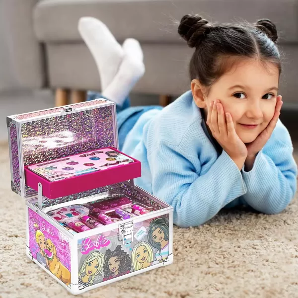 imageBarbie Movie Kids Makeup Kit for Girls Real Washable Toy Makeup Set Barbie Gift Play Makeup and Pretend Play Toys Ages 3 4 5 6 7 8 9 10 11 12