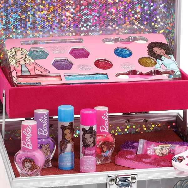 imageBarbie Movie Kids Makeup Kit for Girls Real Washable Toy Makeup Set Barbie Gift Play Makeup and Pretend Play Toys Ages 3 4 5 6 7 8 9 10 11 12