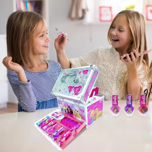 imageBarbie Movie Kids Makeup Kit for Girls Real Washable Toy Makeup Set Barbie Gift Play Makeup and Pretend Play Toys Ages 3 4 5 6 7 8 9 10 11 12