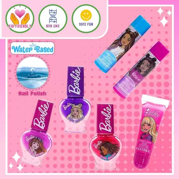 imageBarbie Movie Kids Makeup Kit for Girls Real Washable Toy Makeup Set Barbie Gift Play Makeup and Pretend Play Toys Ages 3 4 5 6 7 8 9 10 11 12