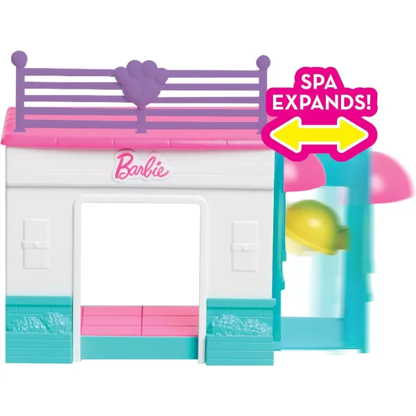 imageBarbie Pets Spa Day Playset 8 Piece Connectible Playset with Pet Figures and Accessories Kids Toys for Ages 3 Up by Just Play