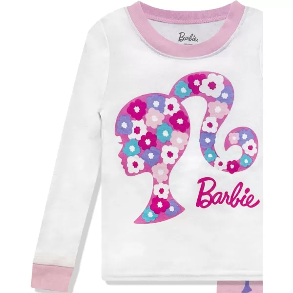 imageKomar Kids Barbie 4 Piece Pajama Set  PJ Set Long Sleeve Shirt ampamp Pants  Girls ampamp Toddlers Sleepwear Set  Official LicensePink