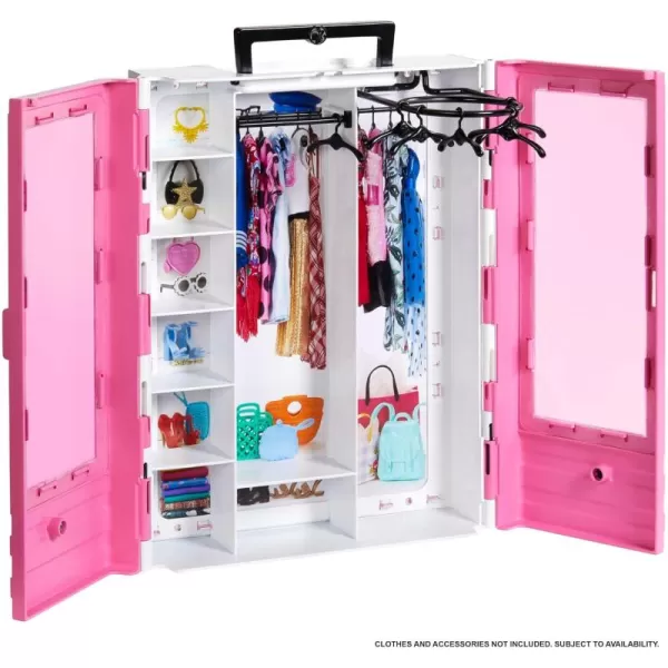 imageBarbie Fashionistas Ultimate Closet Pink with FoldOut Rack ampamp Carrying Handle Portable Storage for Barbie Doll Clothes ampamp AccessoriesMulticolor