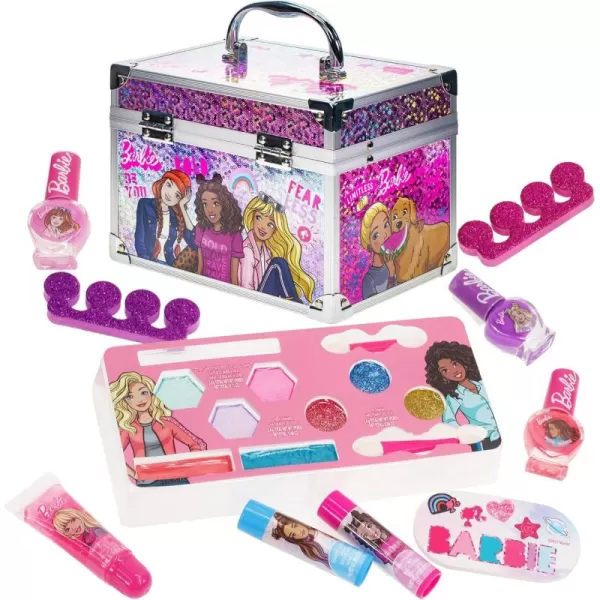 imageBarbie Movie Kids Makeup Kit for Girls Real Washable Toy Makeup Set Barbie Gift Play Makeup and Pretend Play Toys Ages 3 4 5 6 7 8 9 10 11 12