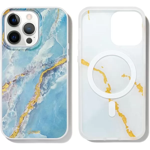 imageSonix x Barbie Phone Case for iPhone 13 Pro Max  12 Pro Max  Compatible with MagSafe  10ft Drop Tested  Totally BarbieMarble  Ice Blue Marble MS