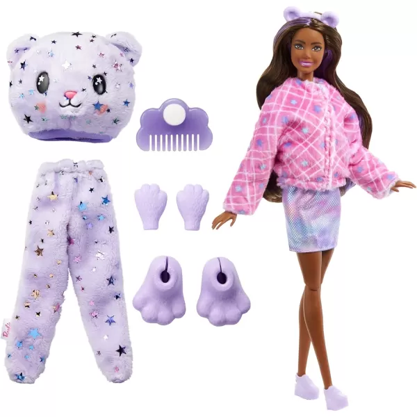 imageBarbie Cutie Reveal Doll Fantasy Series Sloth Plush Costume 10 Surprises Including Mini Pet ampamp Color ChangeTeddy Bear