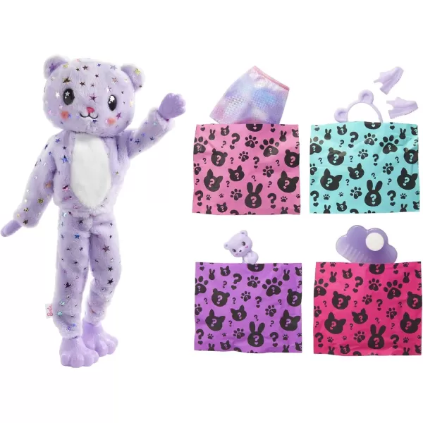 imageBarbie Cutie Reveal Doll Fantasy Series Sloth Plush Costume 10 Surprises Including Mini Pet ampamp Color ChangeTeddy Bear