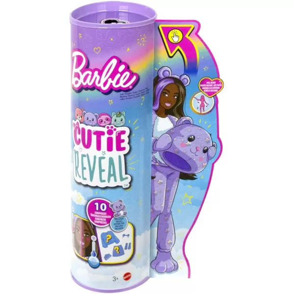 imageBarbie Cutie Reveal Doll Fantasy Series Sloth Plush Costume 10 Surprises Including Mini Pet ampamp Color ChangeTeddy Bear