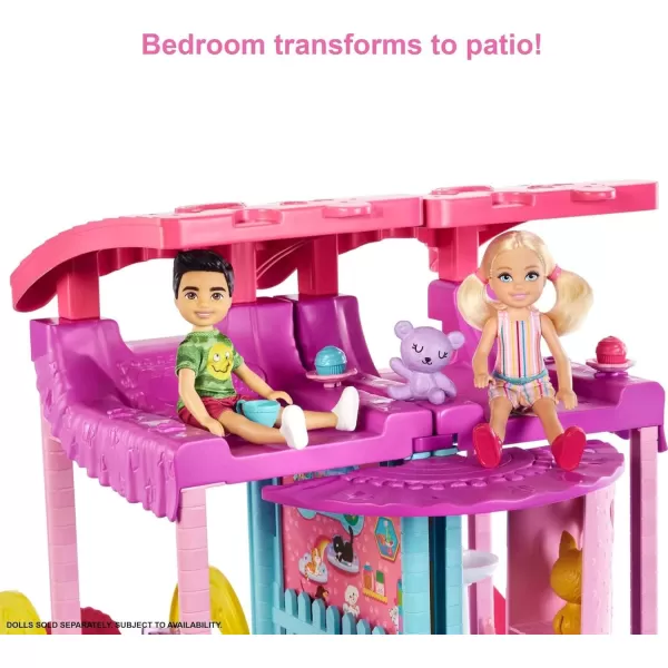 imageBarbie Dollhouse Chelsea Playhouse with Transforming Areas ampamp 20 Pieces Includes 2 Pets Pool Furniture ampamp AccessoriesChelsea Playhouse