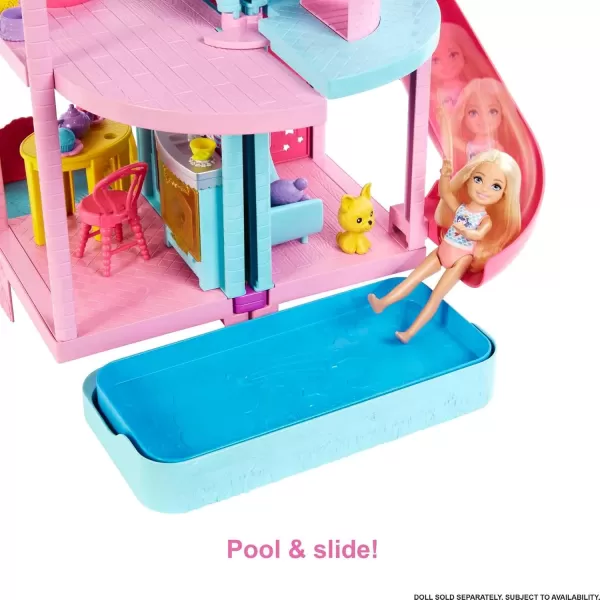 imageBarbie Dollhouse Chelsea Playhouse with Transforming Areas ampamp 20 Pieces Includes 2 Pets Pool Furniture ampamp AccessoriesChelsea Playhouse