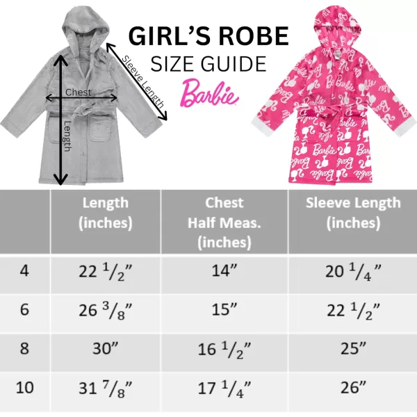 imageBarbie Girls Fleece Kids Hooded Robe  Super Soft Plush Kids Spa Bathrobe with Pockets Girls Sizes 410  Official ProductPink