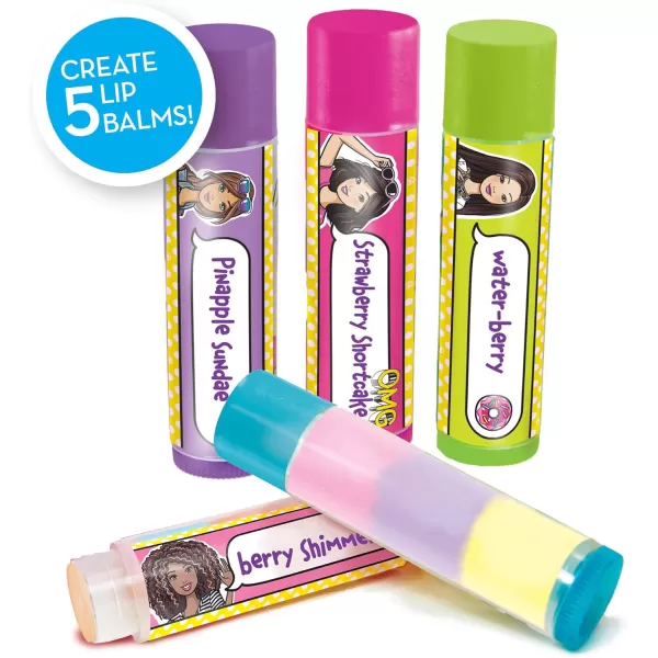 imageBarbie Make Your Own Layered Lip Balm Kit by Horizon Group Usa DIY 5 Custom Lip balms by Mixing Flavors Like Vanilla Strawberry Watermelon ampamp Tropical Punch Multicolored