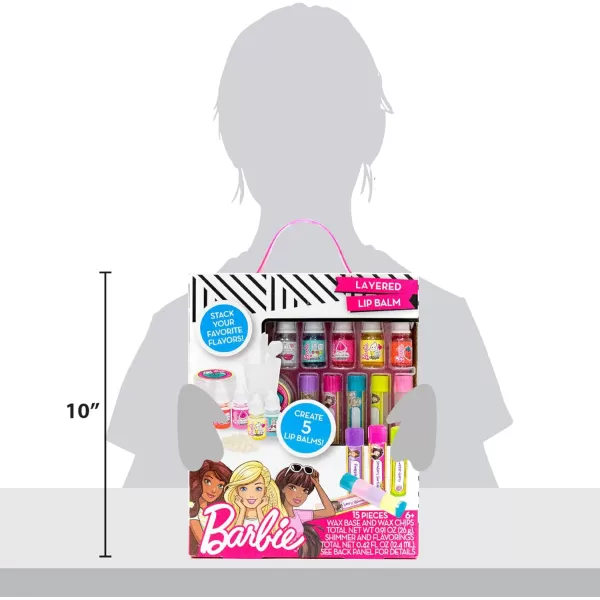 imageBarbie Make Your Own Layered Lip Balm Kit by Horizon Group Usa DIY 5 Custom Lip balms by Mixing Flavors Like Vanilla Strawberry Watermelon ampamp Tropical Punch Multicolored