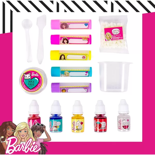 imageBarbie Make Your Own Layered Lip Balm Kit by Horizon Group Usa DIY 5 Custom Lip balms by Mixing Flavors Like Vanilla Strawberry Watermelon ampamp Tropical Punch Multicolored