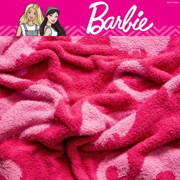 imageFranco Collectibles Barbie Adult Bedding Soft Cozy Chic Dream Lux Intarsia Knit Throw Blanket 50 in x 60 in Officially Licensed ProductBarbie