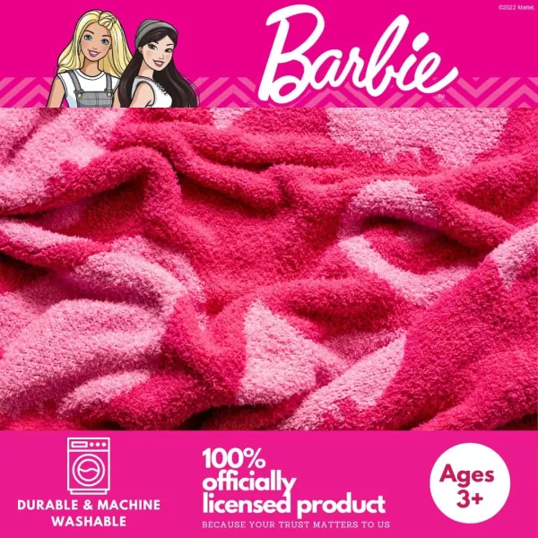 imageFranco Collectibles Barbie Adult Bedding Soft Cozy Chic Dream Lux Intarsia Knit Throw Blanket 50 in x 60 in Officially Licensed ProductBarbie