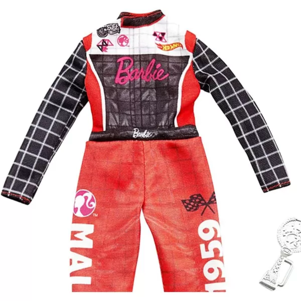 imageBarbie Clothes  Career Outfit Doll Racecar Driver Jumpsuit with Trophy Multi