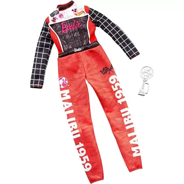 imageBarbie Clothes  Career Outfit Doll Racecar Driver Jumpsuit with Trophy Multi