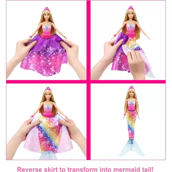 imageBarbie Dreamtopia 2in1 Royal to Mermaid Fashion Transformation Doll Blonde with 3 Looks ampamp AccessoriesMulticolor